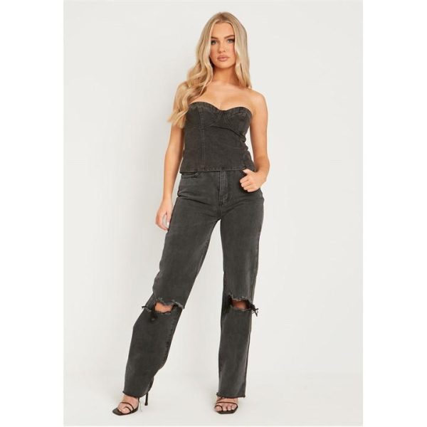 Missy Empire Corset Top - Black