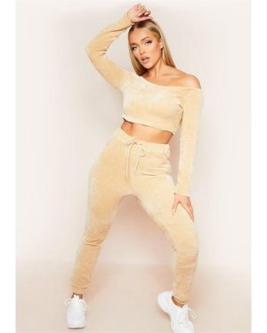 Missy Empire Drawstring Joggers - Beige