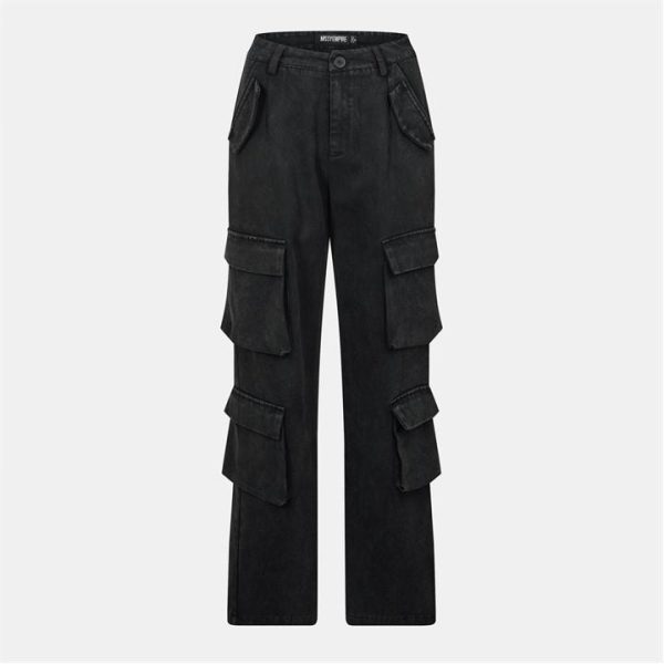 Missy Empire High Waist Cargo Trousers Womens - Black