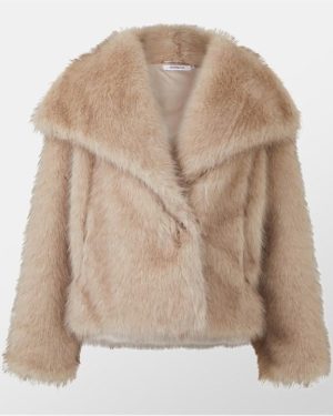 Missy Empire Oversized Faux Fur Coat Womens - Beige