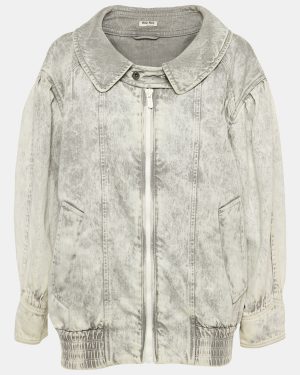Miu Miu Grey Denim Club Sat June 2018 Oversized Jacket S