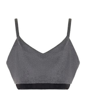 Miu Miu - Layered Wool-Cashmere Crop Top - Grey - IT 40 - Moda Operandi