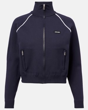 Miu Miu Logo zip-up sweatshirt