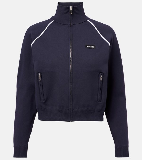 Miu Miu Logo zip-up sweatshirt