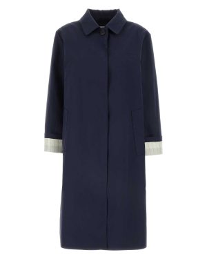 Miu Miu Navy Blue Cotton Trench Coat