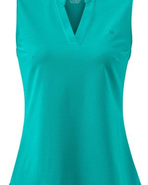 MoFiz Women's Sleeveless Running Top Lady-Fit Polo Green X-Small