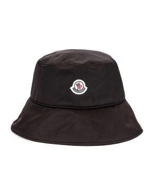 Moncler Berretto Bucket Hat in Black - Black. Size L (also in M, S).