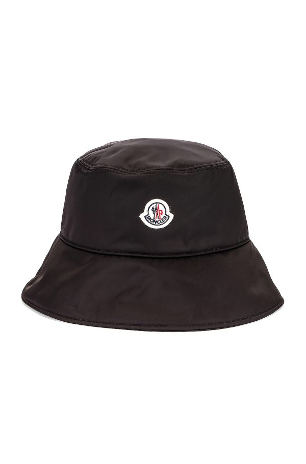 Moncler Berretto Bucket Hat in Black - Black. Size L (also in M, S).
