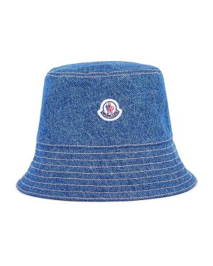 Moncler Bucket Hat in Blue - Denim-Medium. Size L (also in M).