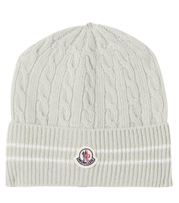 Moncler Enfant Logo virgin wool beanie