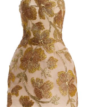Monique Lhuillier - Strapless Sculpted Mini Cocktail Dress - Multi - US 18 - Only At Moda Operandi
