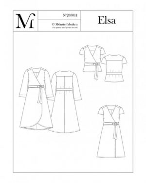 Monsterfabriken Paper Sewing Pattern Elsa Wrap Top & Dress