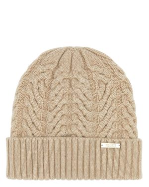 Moorer Beige Cashmere Maria Beanie Hat