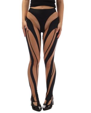 Mugler Geometric Stirrup Leggings - Black