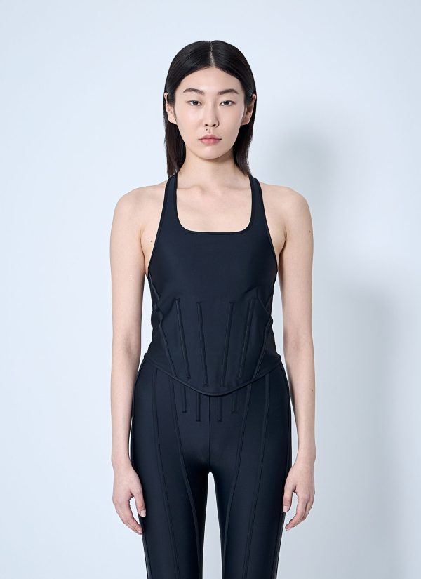 Mugler Stretch Corset Top - Woman Tops Black S