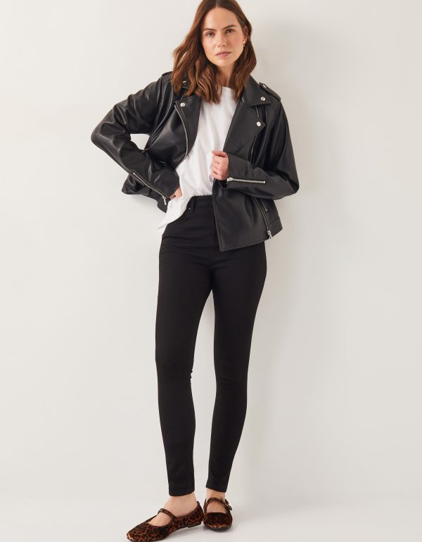 Nadia High-Waisted Skinny Jeans Black