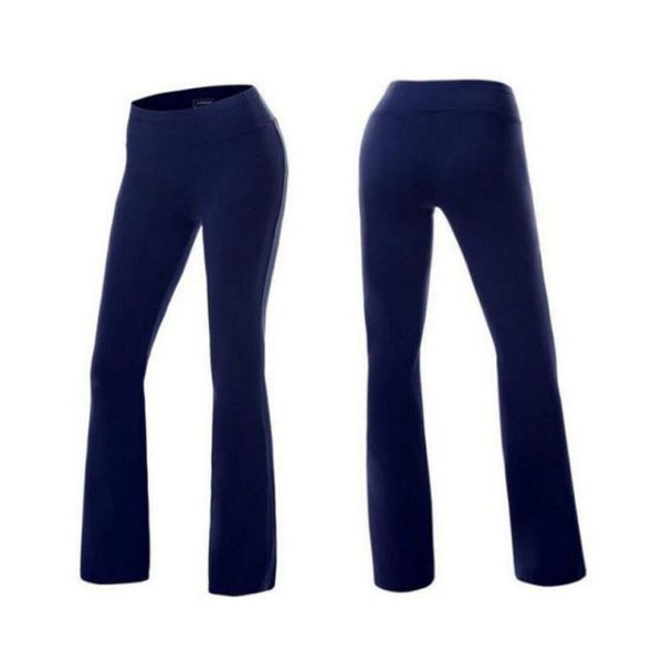 (NavyBlue, S) Women's yoga pants flared pants stretch sports leggings
