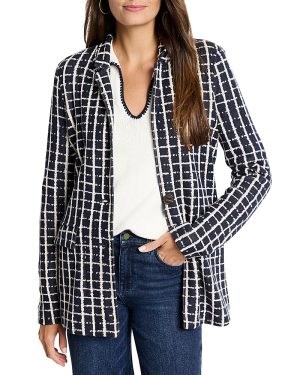 Nic+Zoe Painted Plaid Boyfriend Blazer
