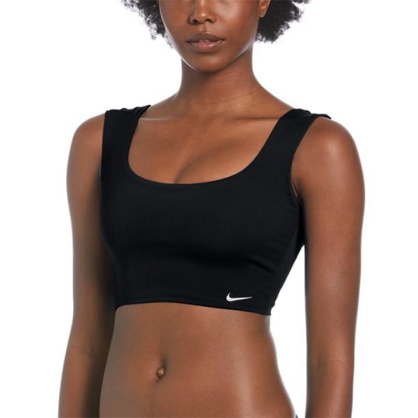 Nike Essentials Swim Crop Top - Black