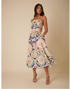 Nobodys Child Abstract Floral Bandeau Felicity Midi Dress - Multi