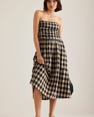 Nobody's Child Felicity Bandeau Check Midi Dress