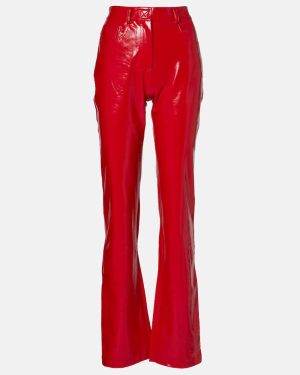 Norma Kamali Faux leather bootcut pants