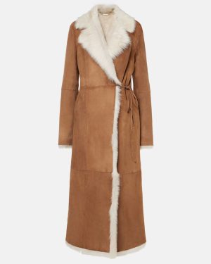 Nour Hammour Joni shearling-lined suede coat