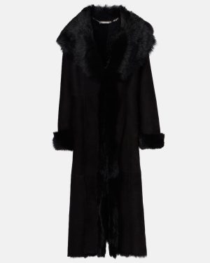 Nour Hammour Marlene shearling-trimmed suede coat