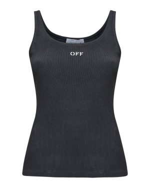 OFF WHITE | Grey Off logo ribbed tank top | Women | S
