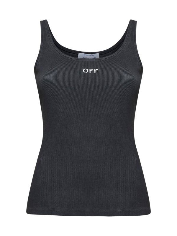 OFF WHITE | Grey Off logo ribbed tank top | Women | S
