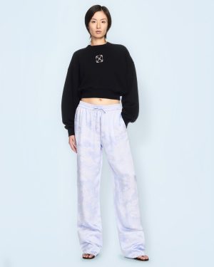 OFF WHITE Jewel Mini Arrow Crop Sweatshirt - Woman Sweatshirts Black L