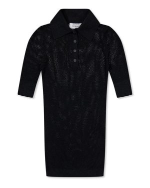 OFF WHITE Knit Polo Top - Black
