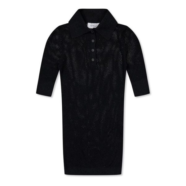 OFF WHITE Knit Polo Top - Black