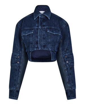 OFF WHITE Motorcycle Denim Jacket - Blue