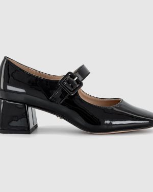 OFFICE Womens Milo One Strap Heeled Mary Janes Black, 4