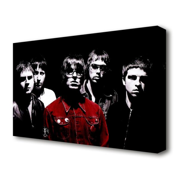 'Oasis Liam Red Coat Black And White' - Wrapped Canvas Photographic Print