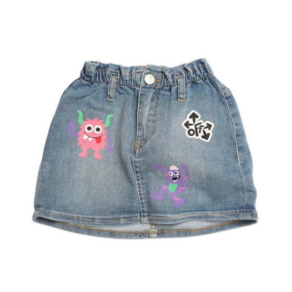 Off White Monster Denim Skirt - Blue