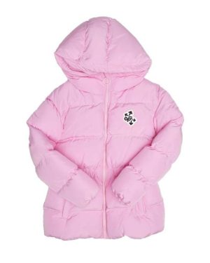 Off White Rounded Nylon Puffer Jacket - Pink white