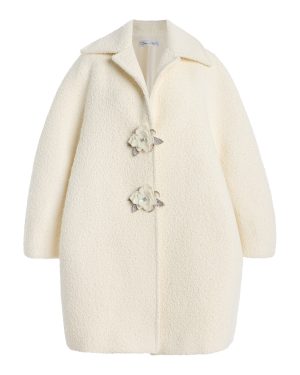 Oscar de la Renta - Oversized Boucl-Tweed Coat - Ivory - L - Only At Moda Operandi