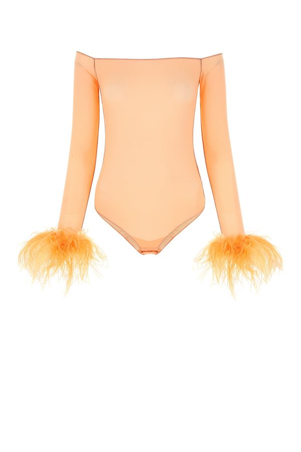 Oseree Peach Mesh Bodysuit