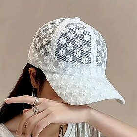 Outdoor Lace Floral Sun Hat - UV Protected Baseball Cap for Hiking Running Cycling
