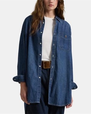 POLO RALPH LAUREN Oversized Denim Shirt - Blue