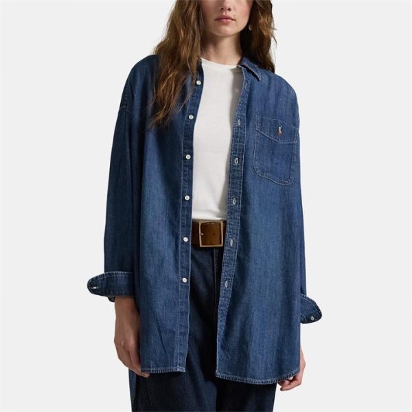 POLO RALPH LAUREN Oversized Denim Shirt - Blue