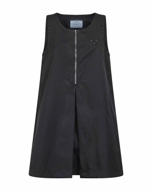 PRADA ABBIGLIAMENTO | Black Re-Nylon mini dress | Women | 38