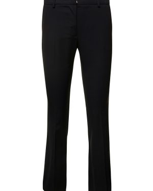 PT Torino Black Cropped Flared Jaine Pants In Wool Woman