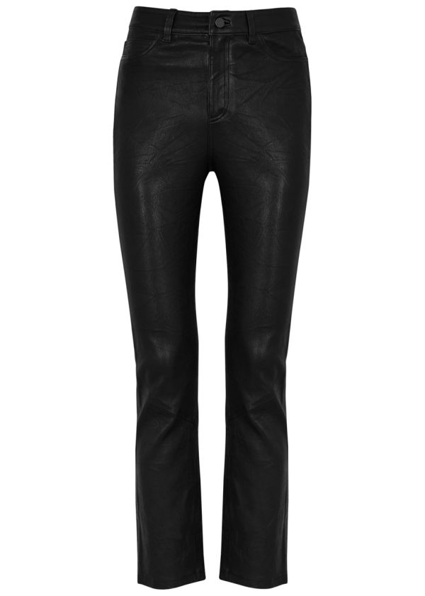 Paige Cindy Leather Trousers - Black - W29