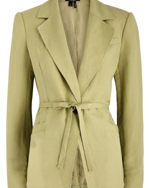 Paige Genova Belted Linen-blend Blazer - Beige - 10 (UK14 / L)