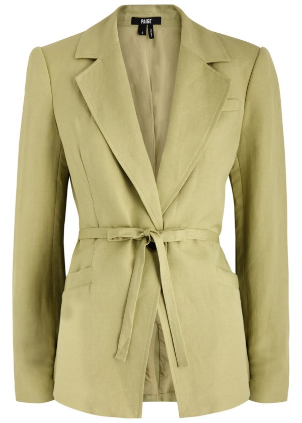 Paige Genova Belted Linen-blend Blazer - Beige - 10 (UK14 / L)