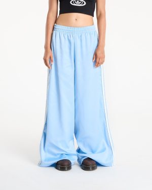 Pants adidas Originals Satin Wide Leg Tracksuit Bottoms Ruffle 3-Stripes Clear Sky XXS