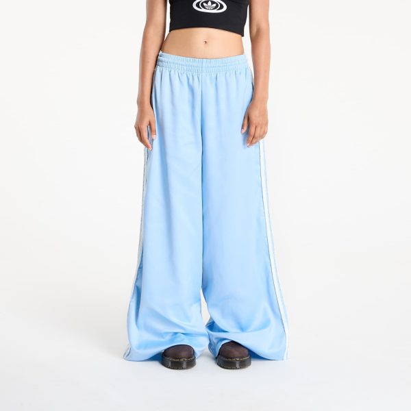 Pants adidas Originals Satin Wide Leg Tracksuit Bottoms Ruffle 3-Stripes Clear Sky XXS